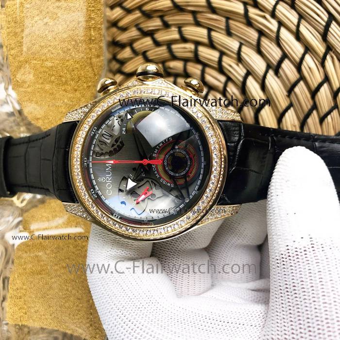 Replica Corum Watches Bubble Chronograph Gold Case